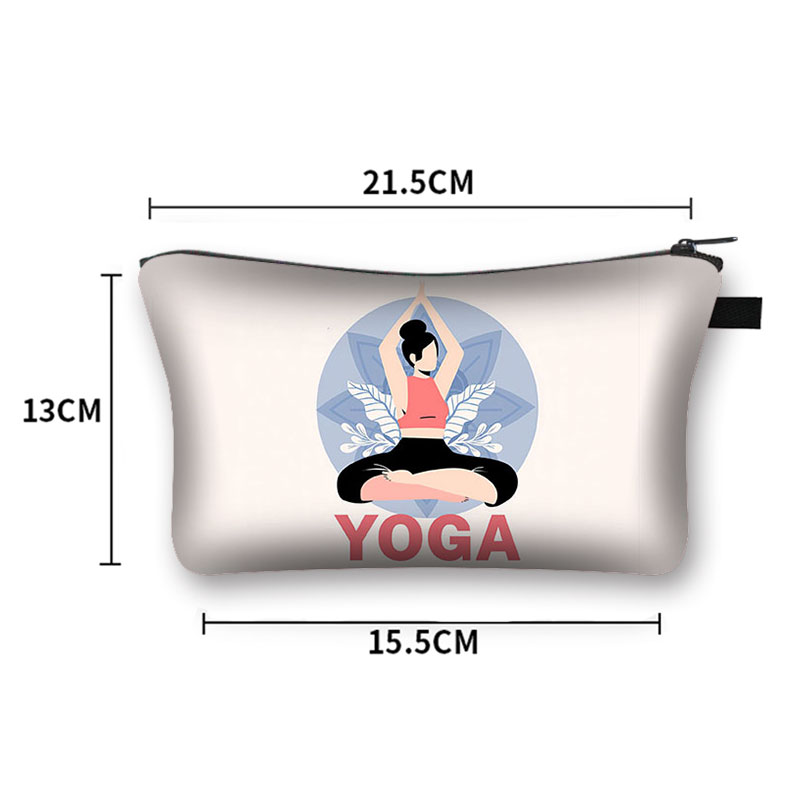 Yoga namaste print cosmetische kast boeddha chakra make -uptassen dames toilettas tas organisator zipper zakje vrouwelijke lippenstifttassen cadeau