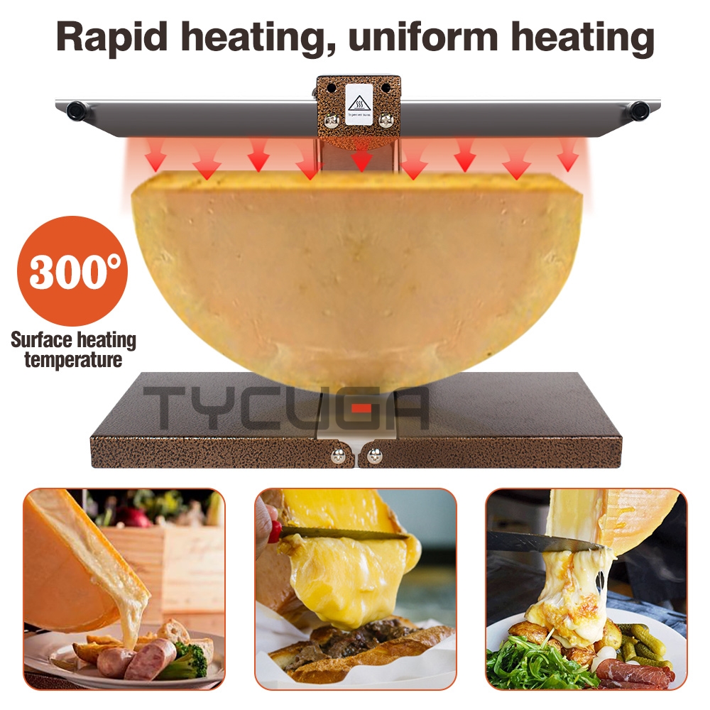 Melter de queso eléctrico para el hotel Half Wheel Dry Cheese Calentador Calentamiento Grill Cheese Melting Calefacción Raclette para cocina en casa