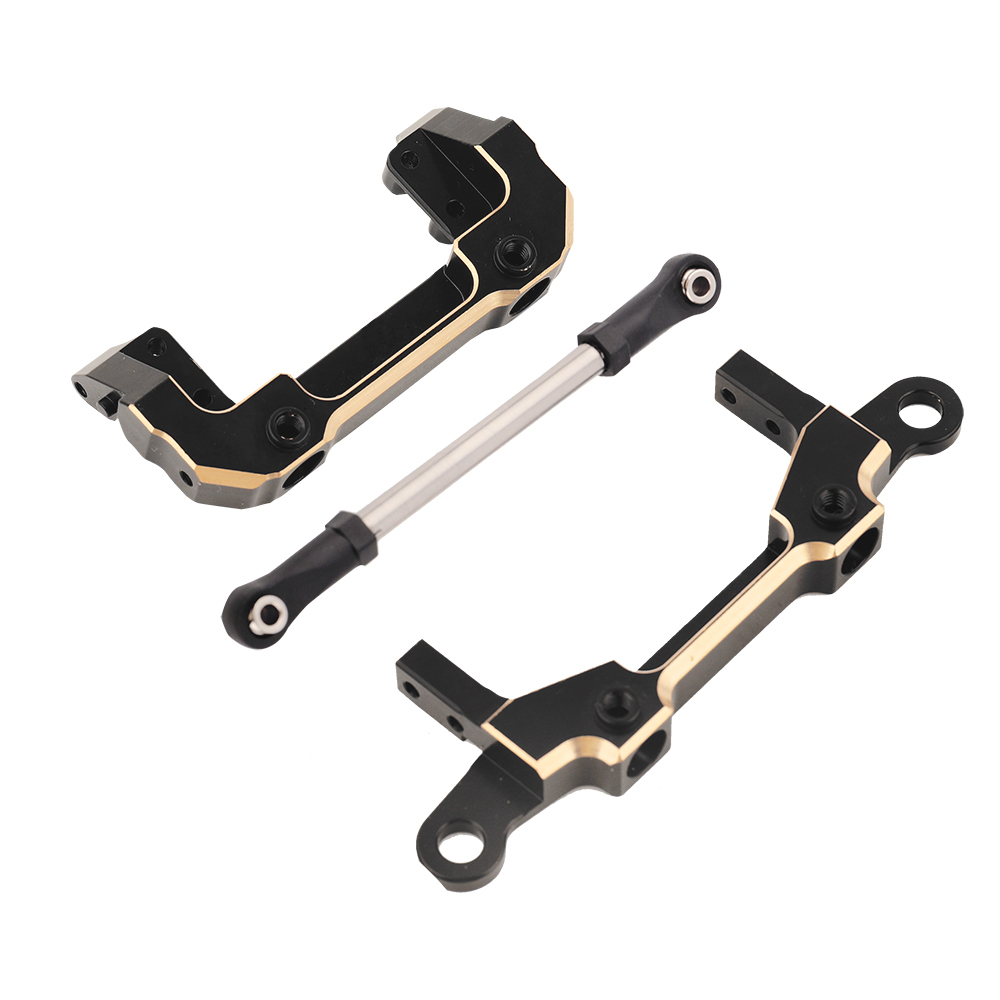 Black Brass Counterweight Steering Knuckles Portal Cover Plates Bumper Mount for 1/10 RC Crawler SCX10 III Capra Upgrade Parts