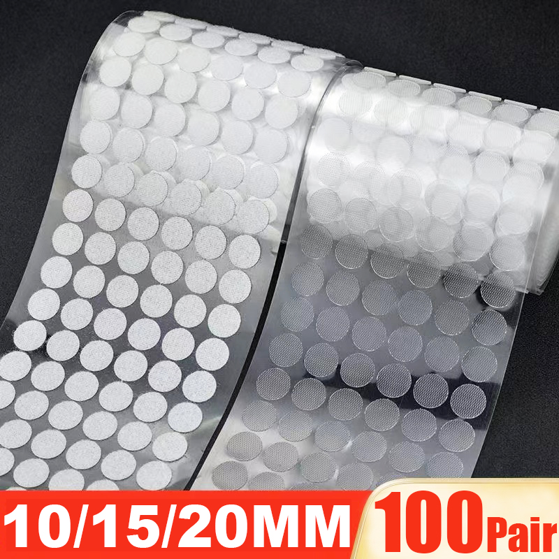 10/15/20mm Self Adhesive Fastener Tape Dot Stickers White Round Strong Glue Double Sided Magic Sticker DIY Apparel Sewing Tools