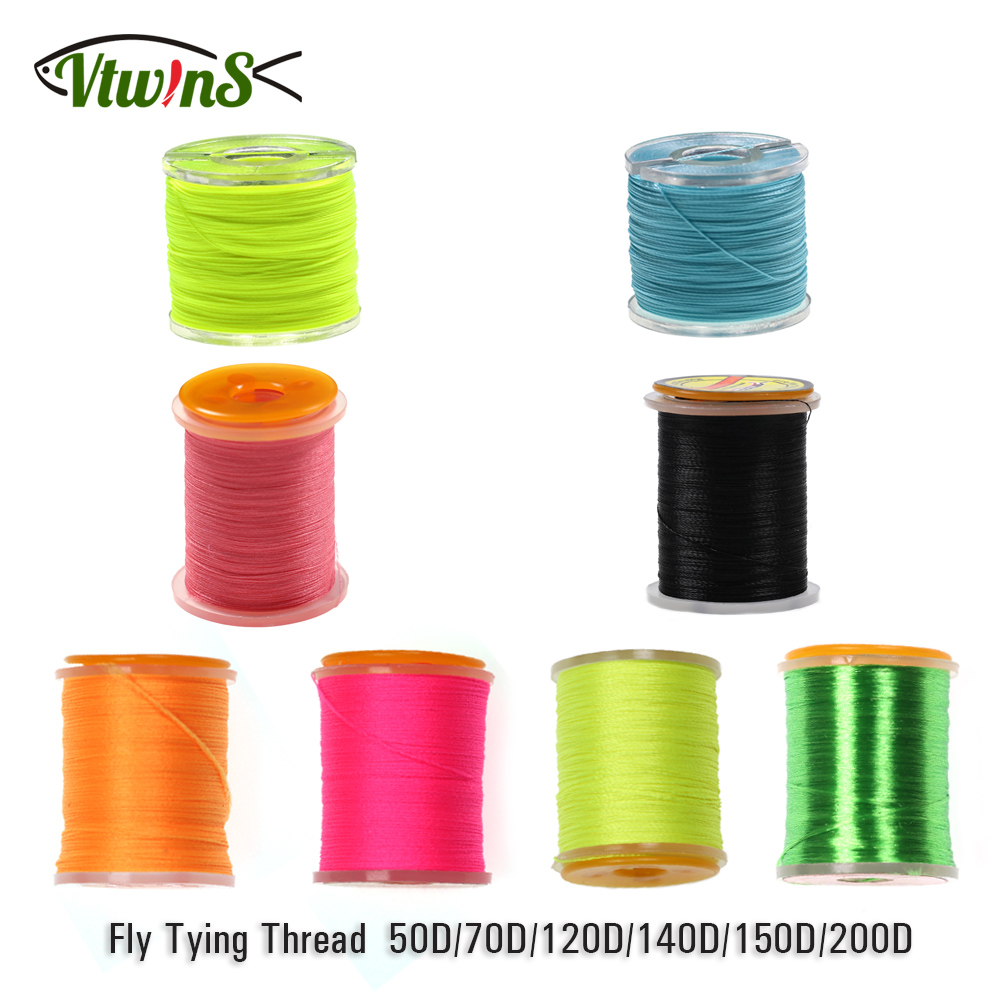 Vtwins UV Small Flies Big Fly Thread 50d 70d 100d 120d 140d 150d Luminous Premium Strong durable Glow Fly Tying Thread Material