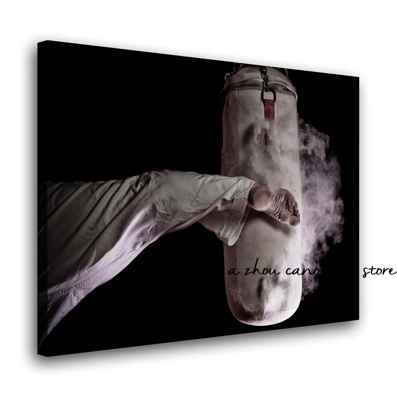 Resumo Artes Marciais Karatê Taekwondo Judo Sandbag Art Poster Canvas Pintura Impressões de parede Imagens para decoração da casa da sala