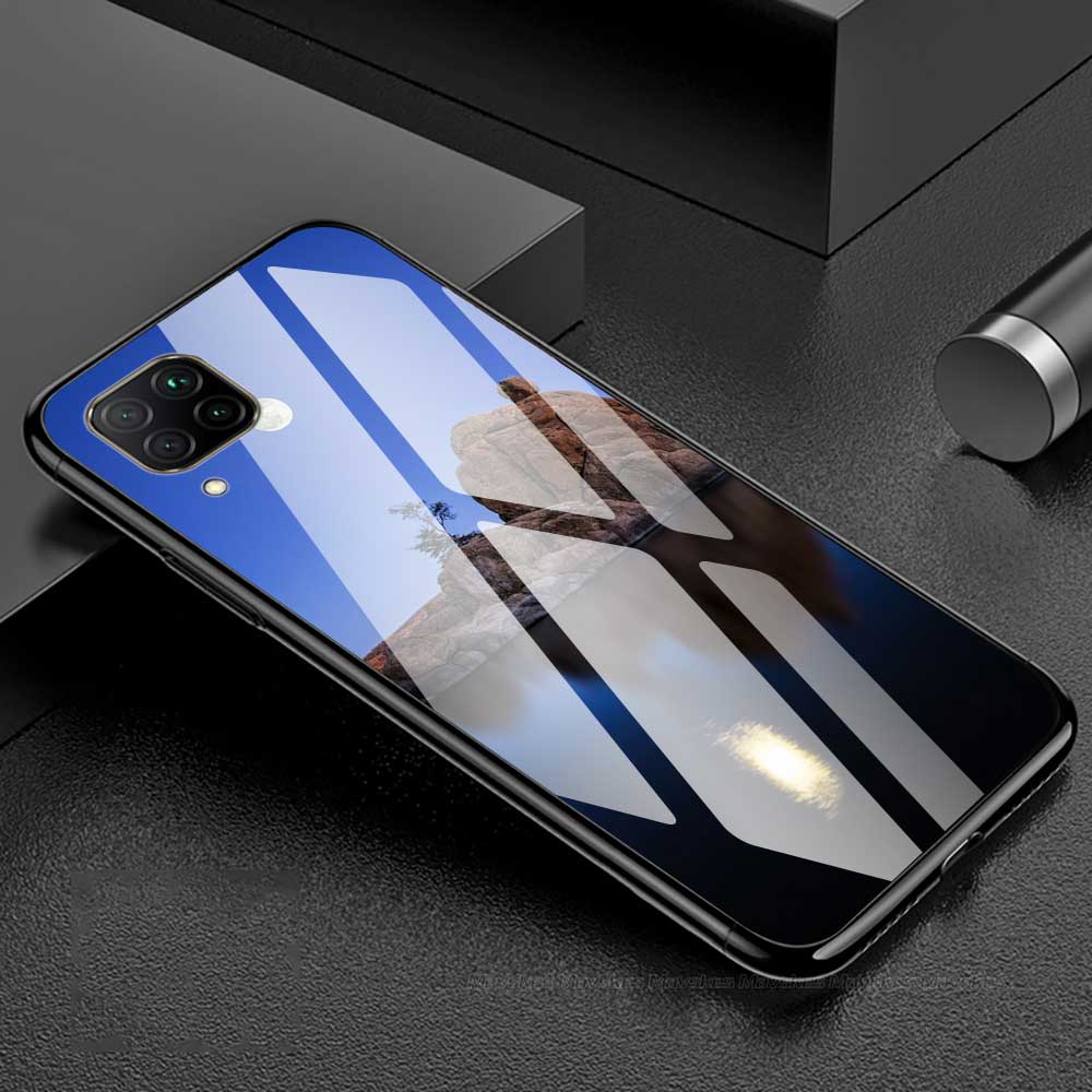 Huawei P40 Lite Nova 7i Case Tempered Glass Back Cover Phone Case for Huawei P40 P40Lite P40 P30 Lite Case CoQue Funda