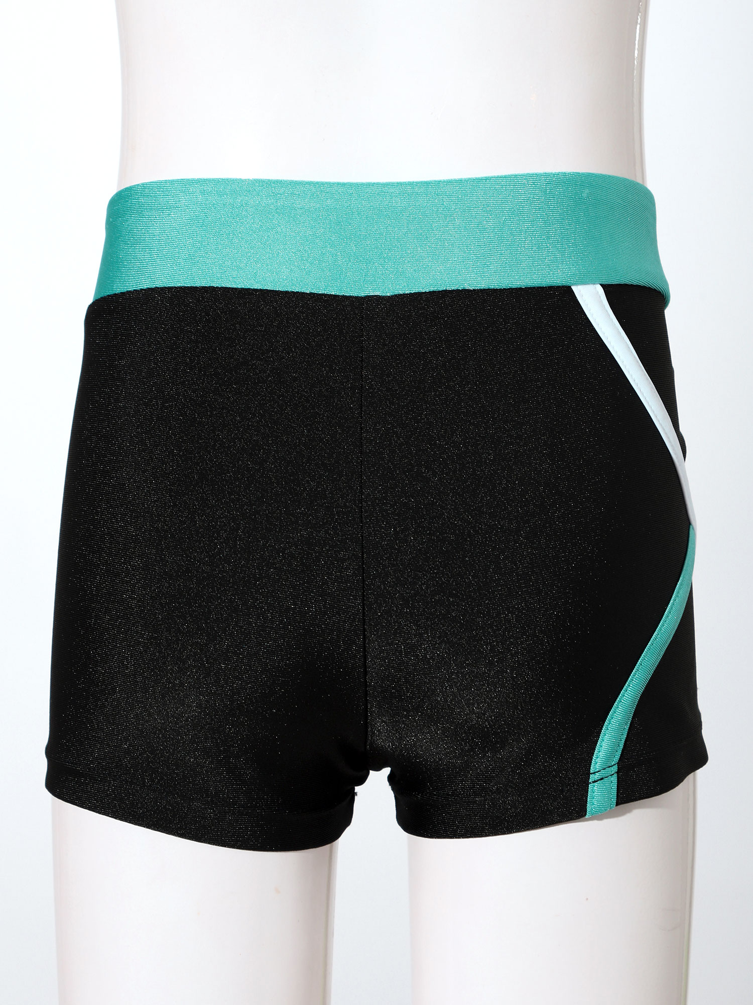 Barnflickor Gymnastik Mikroballettdansshorts Låg midja Elastisk färgkontrast Sport Shorts Stretchiga mager snäva heta byxor