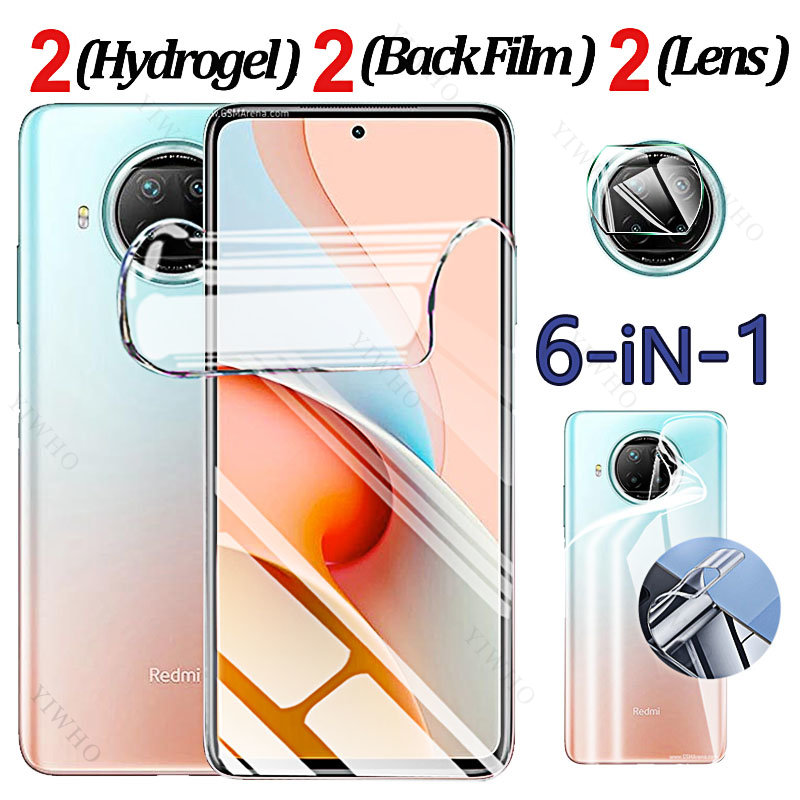 Screen Protector for Xiaomi Redmi Note 9 Pro Max 5G Case Hydrogel Film for Redmi Note 9pro 9promax Lens Cap Back Water Gel Films