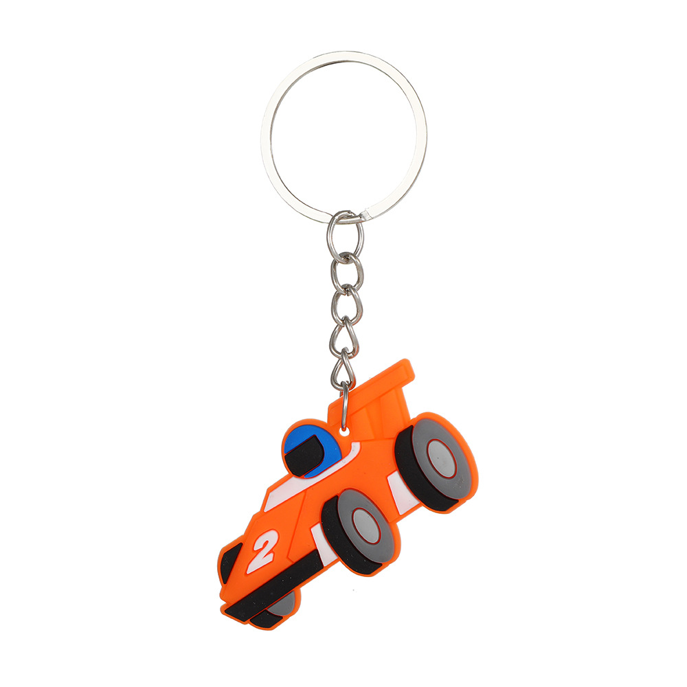 Racing Cars Party Return Favors Kelechains pour baby shower voitures à thème fête en caoutchouc Racing Keychain Kids Favors Toys