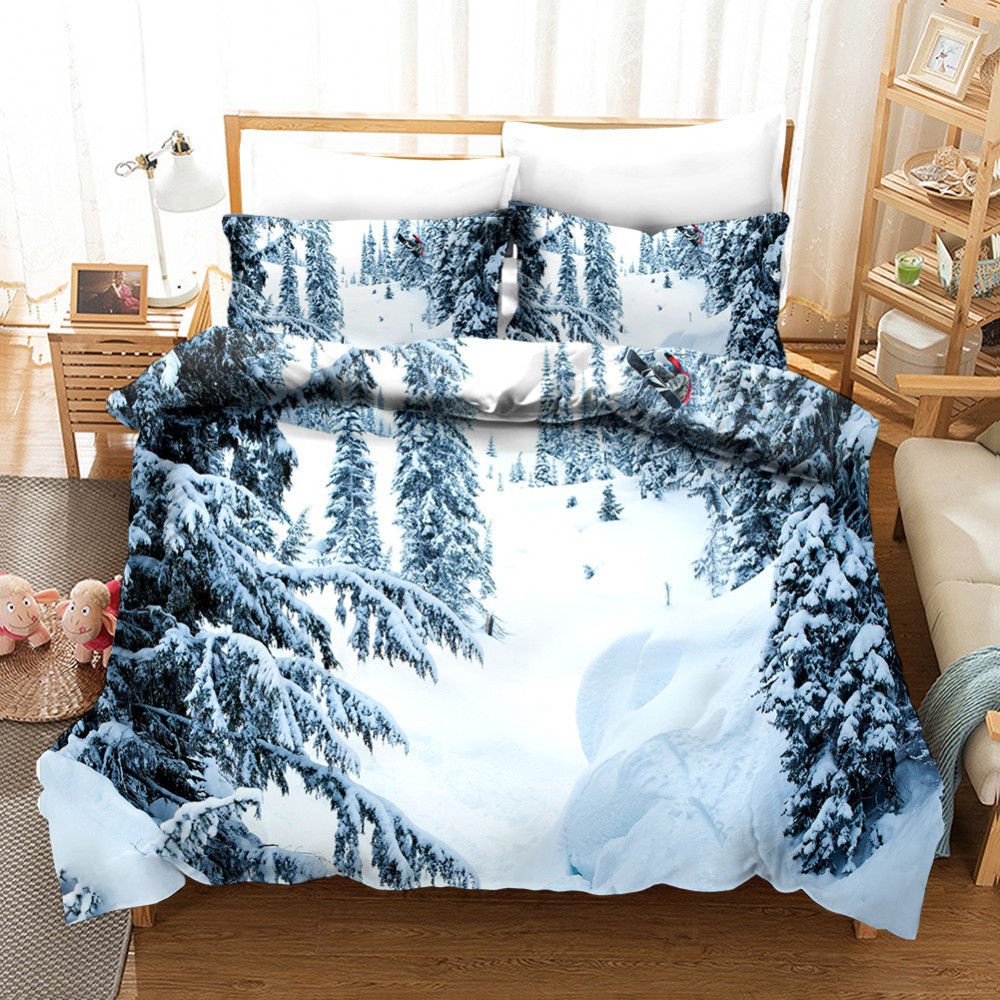 Copertura del piumino del paesaggio naturale adolescenti adolescenti la foresta notturna Sunset Sunset Scenery Polyester King Queen Size Cover