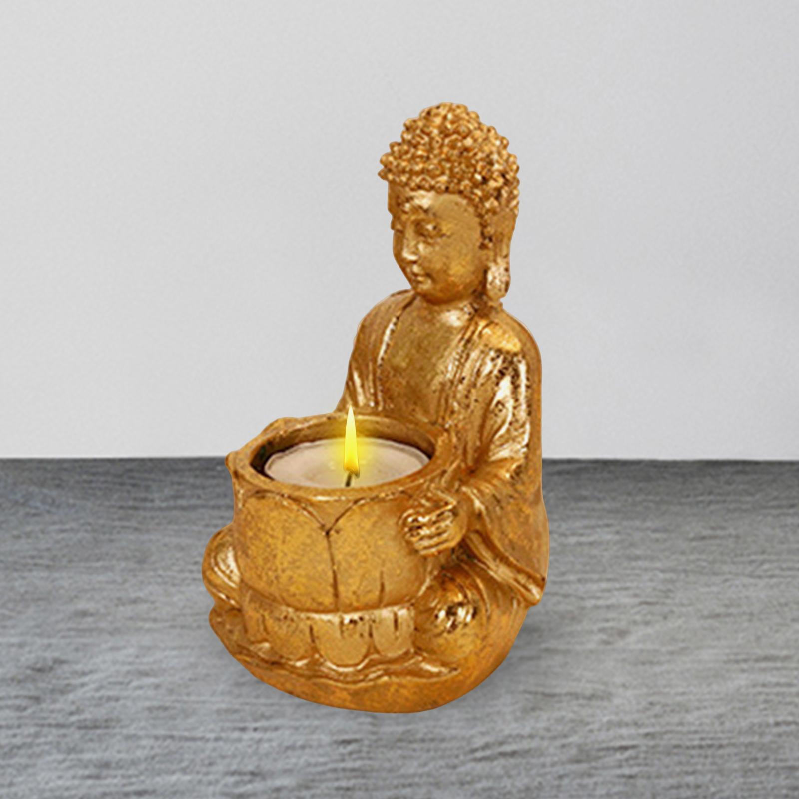 Résine Tealight Candlers Bouddha Statue Statue Candle Pilier Cougies