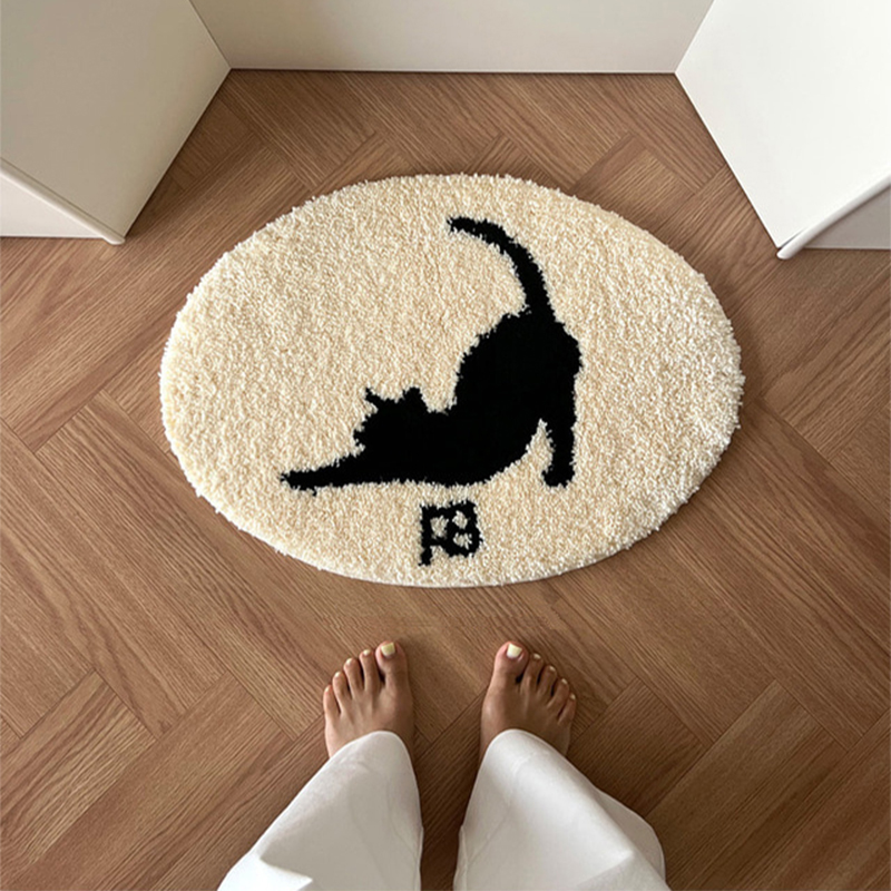 Gute Qualität Tufted Katze Oval Capert Weich gemütlich flauschige Teppiche Tür Raum Raum Nacht