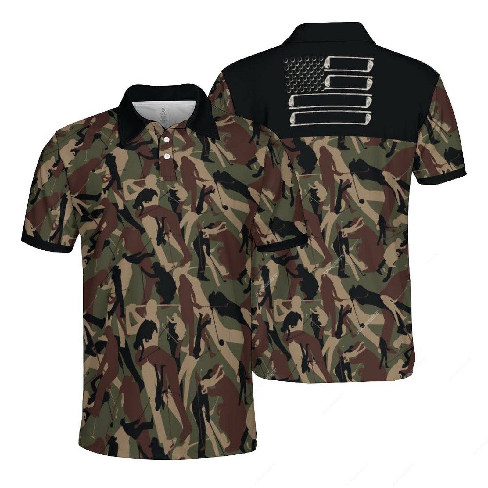 Jumeast Golf Men Camo Polo Shirt Honting Camouflage Soft Mesh Tシャツミリタリーライトアカデミアトレーニング若々しい活力服