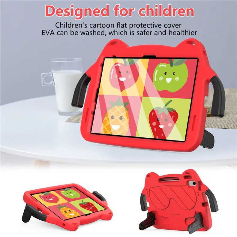 Tablet PC -cases Tassen Eva Kids Safe Case voor iPad 10.2 10.5 AUR 3 10.9 AIR 4 5 PRO 11 Standstand Cover voor iPad 10,9 2022 Schokbestendig met potloodhouder 240411