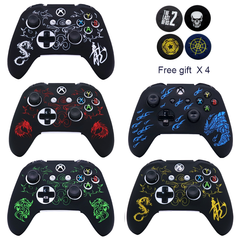 Laser snijwerk zachte siliconenkoffer voor Xbox One S Controller Skin Cases GamePad Joystick Video Game Accessoires Cover voor Xones