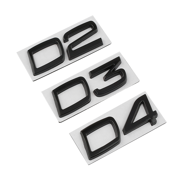 Car Metal D2 D3 D4 D5 D6 D7 Lettres Logo Trunk Emblem Badge Sticker pour Volvo S40 S60 V40 V50 XC40 XC60 V70 V60 S90 C30 XC90