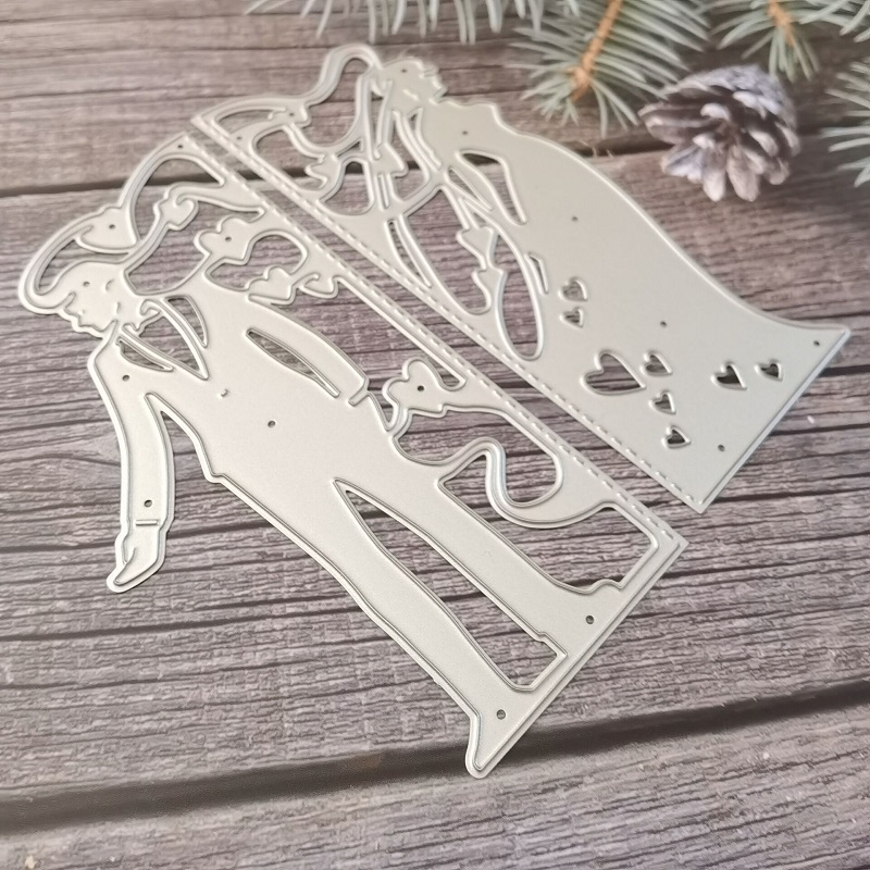 DIY LACE WEDING Cutting Dies prägling av stencilmall för scrapbooking prägling papperskort som gör fem bladblommor