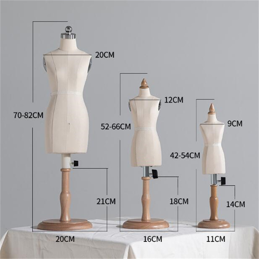 Wooden Sewing Female Mannequins, Body Tripod Stand, Manikin Shoulder Strap, Clothing Cut, Can Pin Villain E067, 2023, 1/3, 1/4