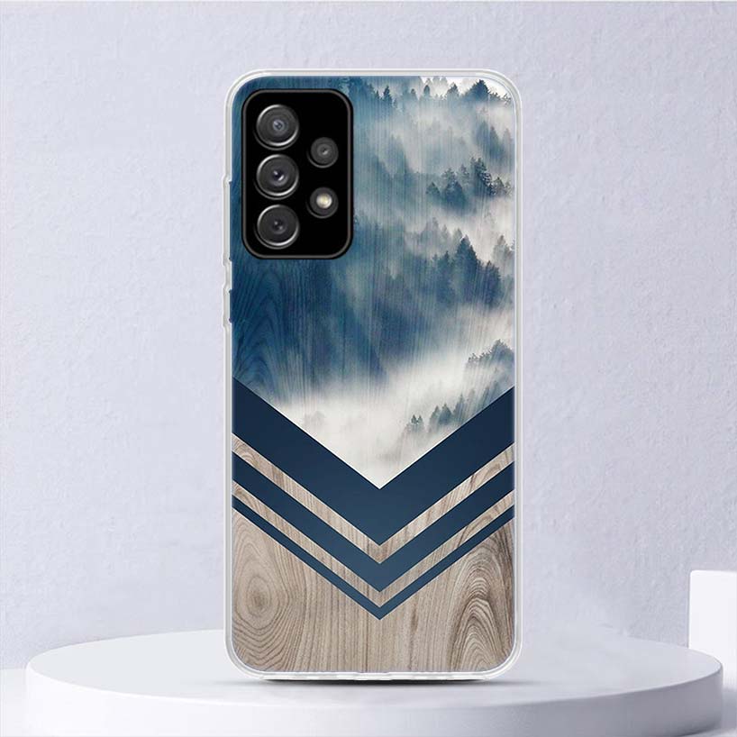 Forest Geometry Wood Nature Soft Case For Samsung Galaxy A51 A71 A50 A70 A21S Phone Cover A30 A20E A10 A31 A41 A6 A7 A8 A9 Shell