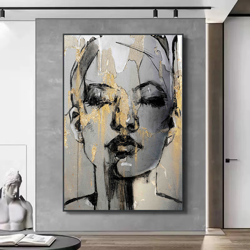 Аннотация Черные Вандклед лица холст картины фигурируют плакаты и принты стены художественные картинки для гостиной домашней стены декор