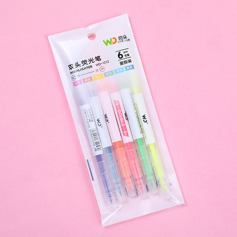 tweekoppige markeerstift Kawaii Stationery Color Marker School Serden Student Marker Tekstboek Highlighter