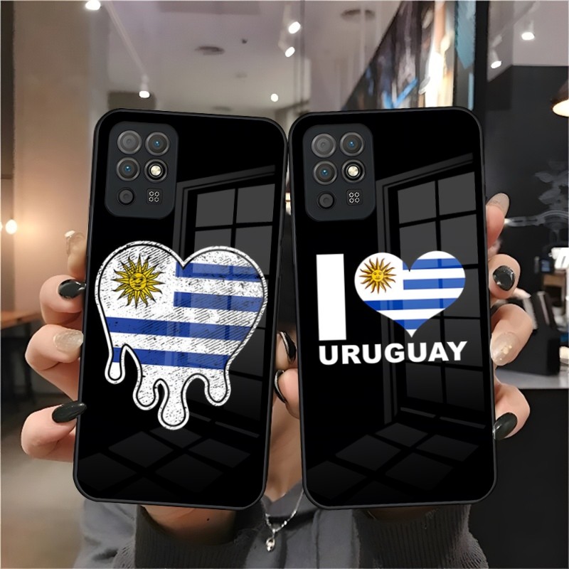 Uruguay National Flag Phone Case Glass för Huawei P30 P40 P50 P20 Proplus Lite Mate 40Pro 30 20 Nove 9 8 7 Pro Cover