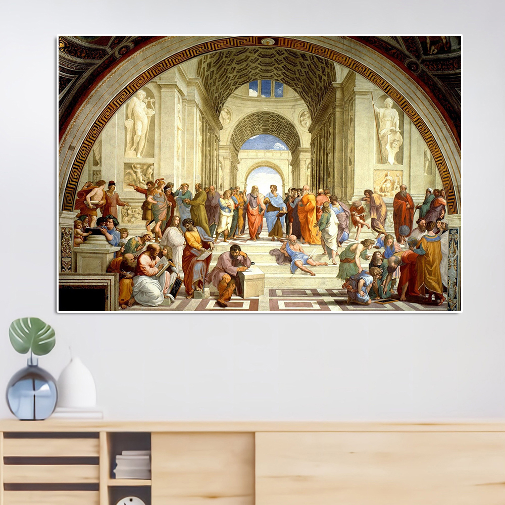 Célèbre The School of Athènes Raphael Canvas Art Wall Print personnage classique Portrait toile peinture d'œuvres d'art décor