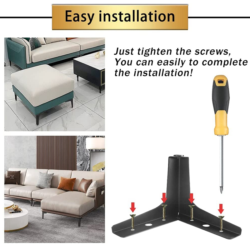 Legs for Furniture Metal Table Feet Hardware Mount Sofa Chair Replacement Legs Home Right Angle Support