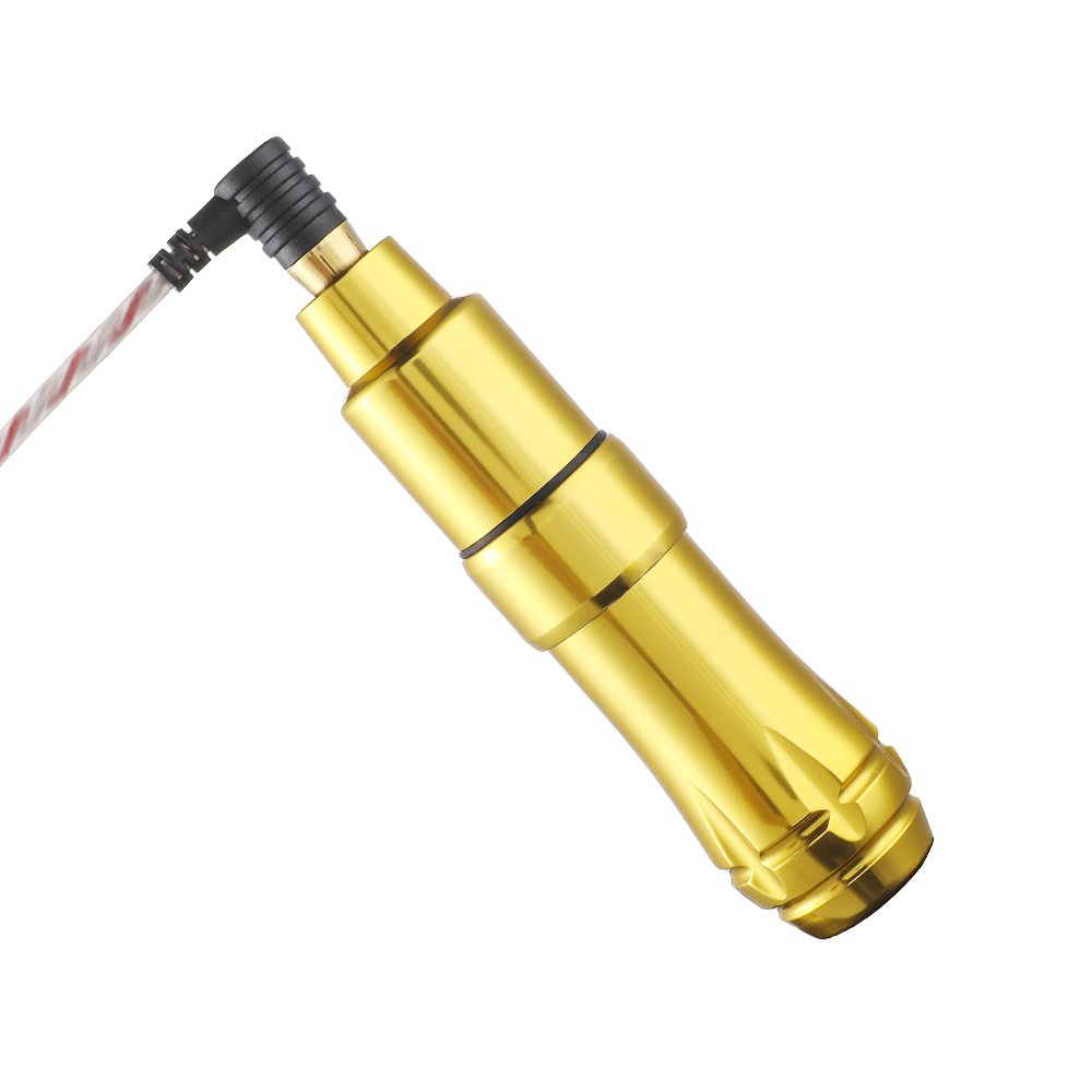 Denergy 3,7 mm slagcartridge Tattoo Pen Kit Golden Machine Kit Complete Beginner Pigmenten Permanente make -uptattoo -accessoires