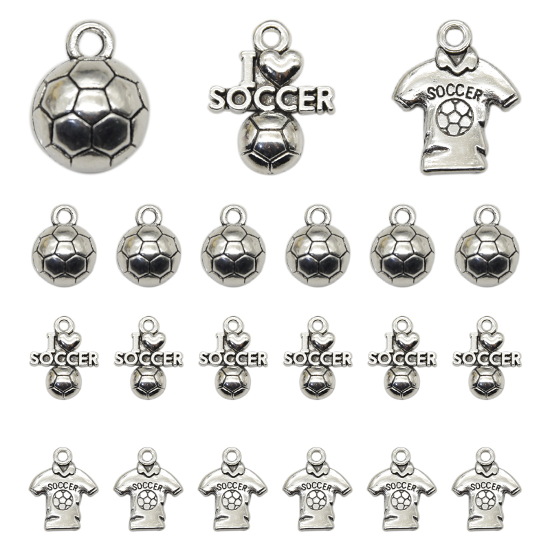 12st fotbollsfotboll charms legering metall sporthängen för diy örhänge halsband armband smycken hantverk gör