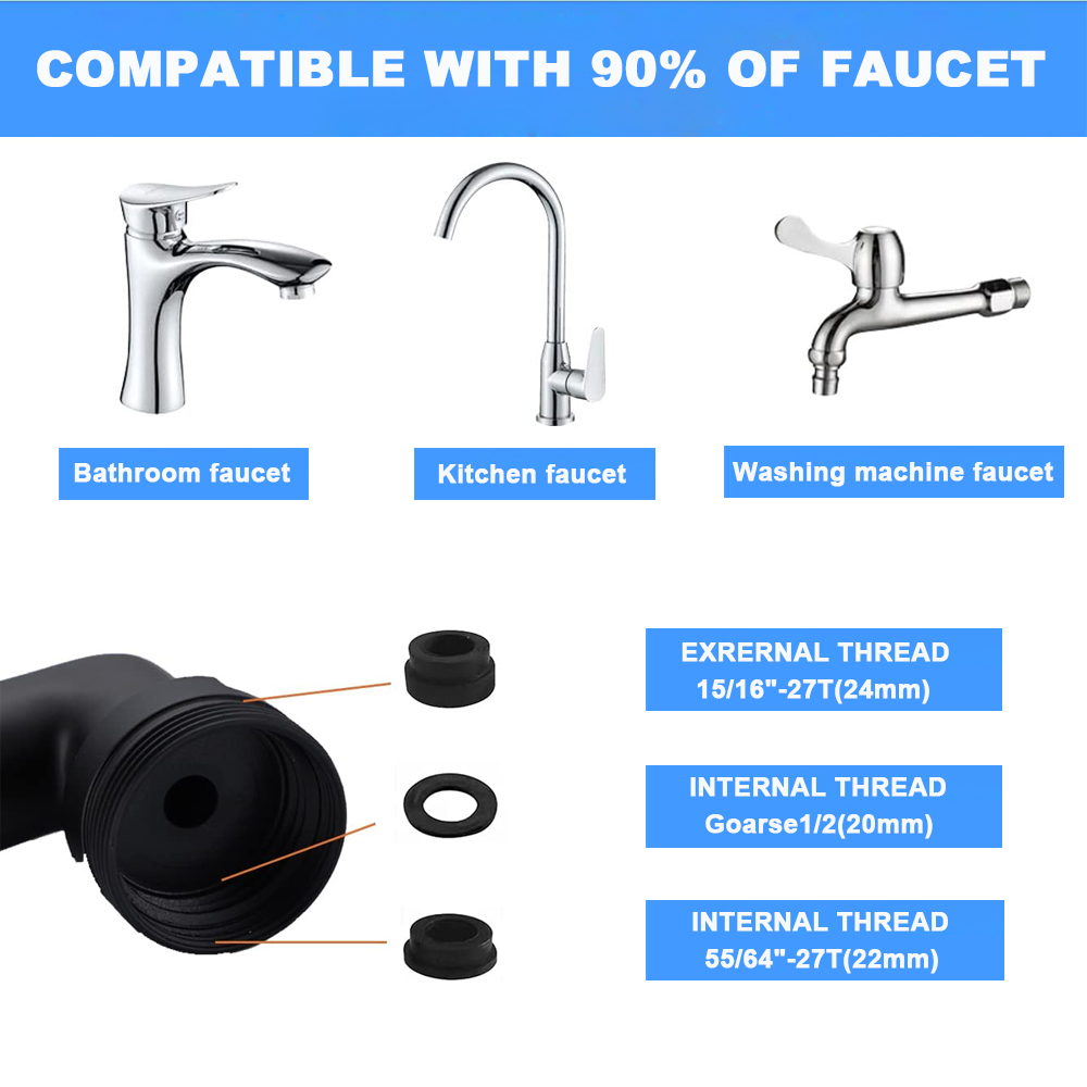 1440 ° Extender Faucet Extender متعدد الوظائف متعدد الوظائف مضاد للبلاش مرشح الصنبور Aerator