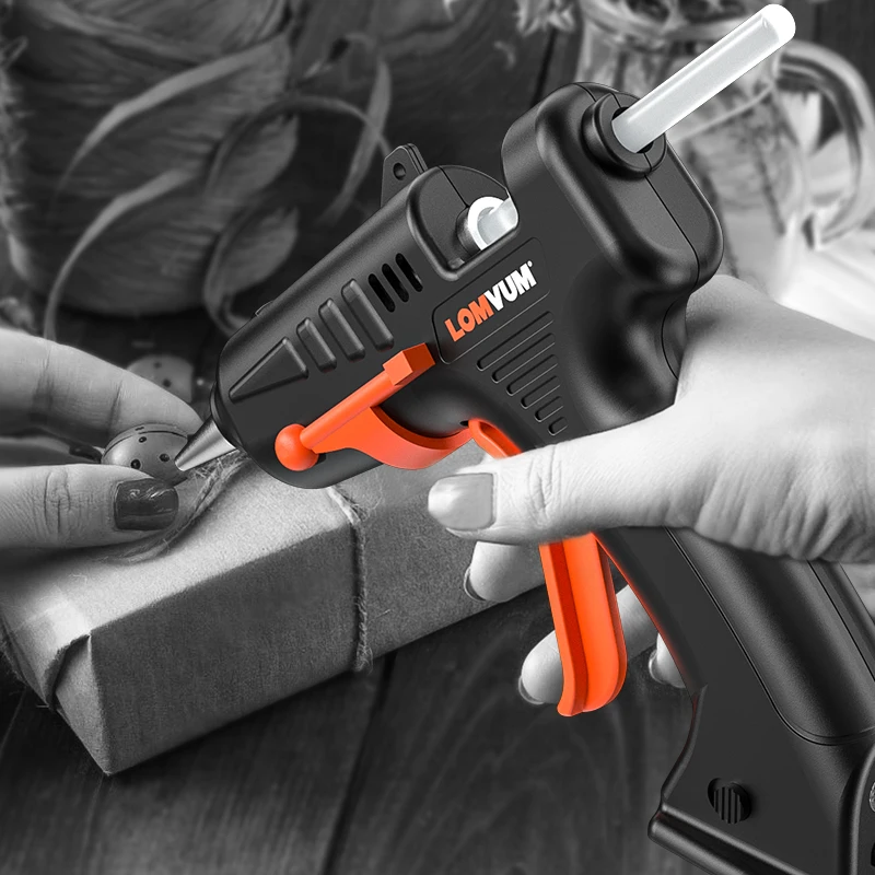 Pistola lomvum cordless fusione calda glue pistola usb ad alta temperatura ad alta temperatura wireless wireless ricaricabile strumento di temperatura termica elettrica