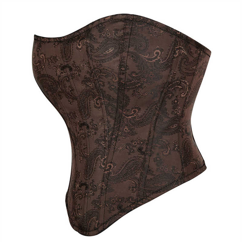 Corsets sexy tops crop bustiers femmes femmes gothiques brocade tropbust corset zip vintage style corselet overbust dames plus taille