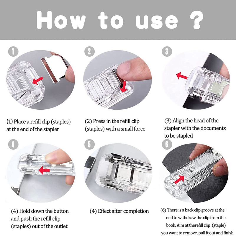 2X Office Supplies Push Stapler School Supplies For College Students Mini Stapler Staplers For Desk Small Stapler Set