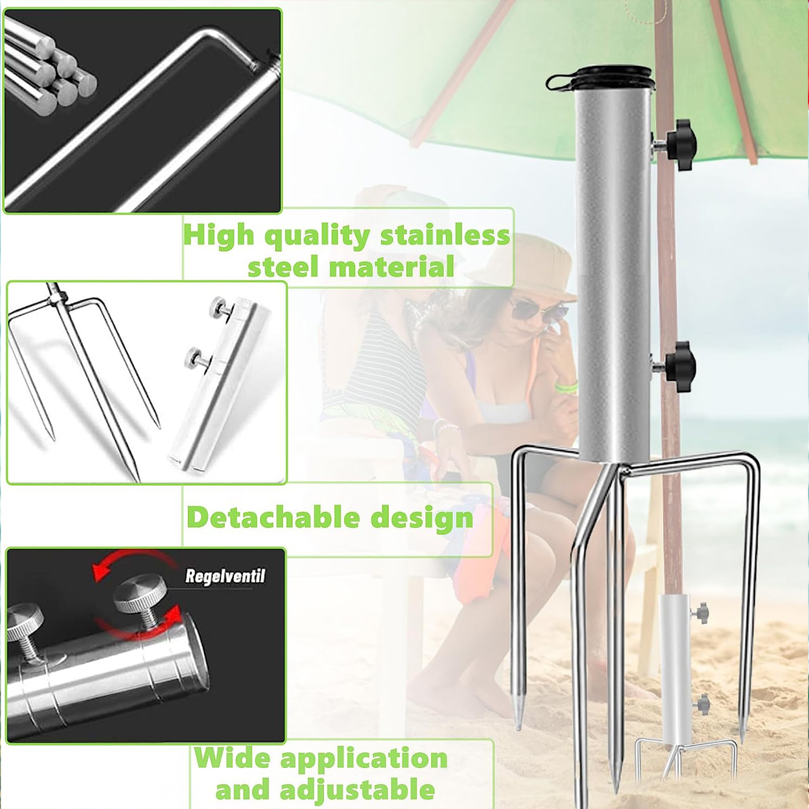 Garden Umbrella Ground Stage Outdoor Umbrella STABLE GROUND PART POUR LA PISCEUR EXTACK