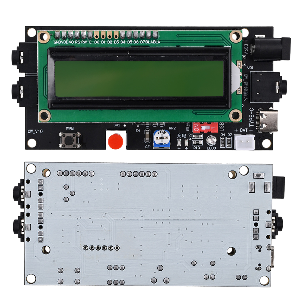 DC5-12V 500MA Radio Morse Code Decoder Morse Code Reader Morse Code Translator Ham Radio LCD1602 Displayskärm för utomhus