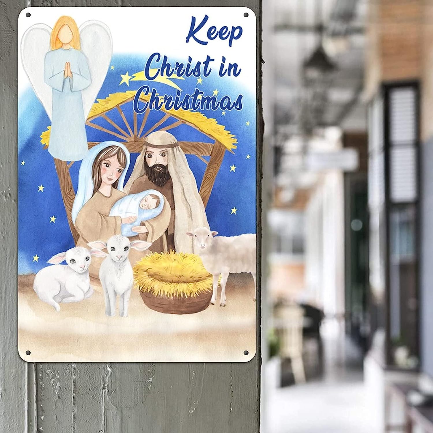Signes de métal de Noël Religieux Nativité chrétienne Jésus Metal Tin Sign Poster Decorative Christian Quote Sign