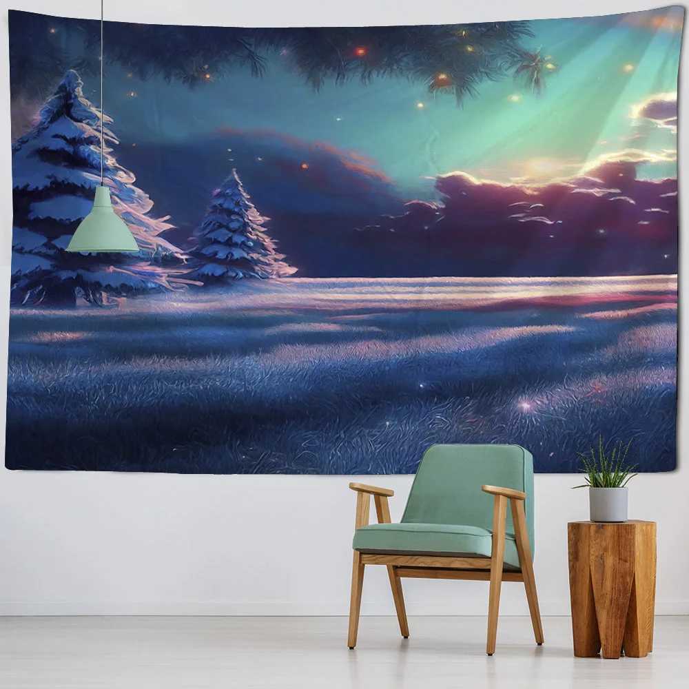 Tapisse de neige tapisse des tapisseries peinture de Noël veille de Noël décoration de chambre de Noël