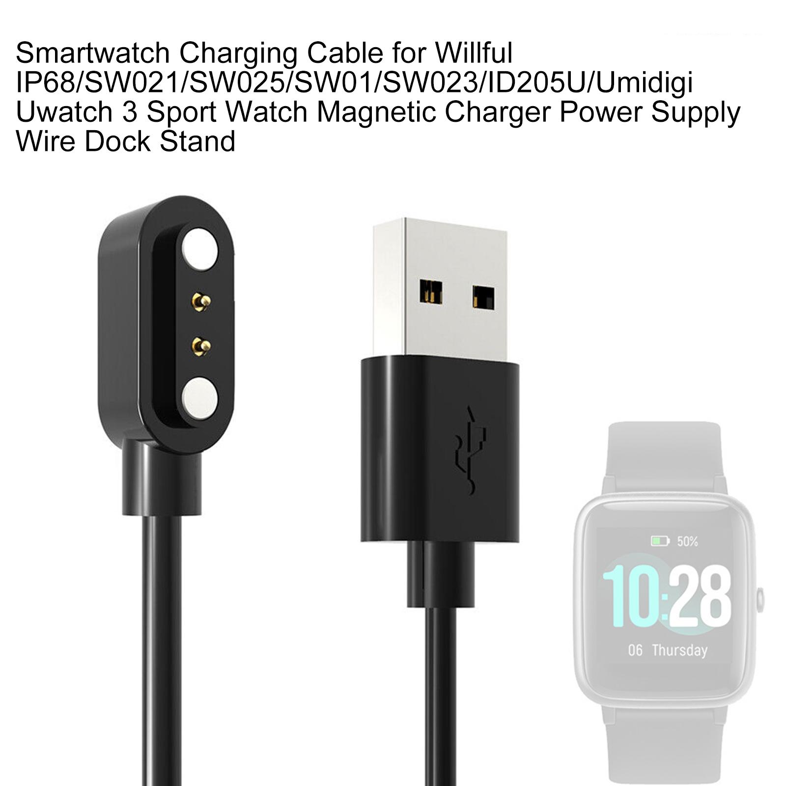 Oglądaj kabel ładowania USB Magnetyczne drut zasilający stojak na umyślne IP68/SW021/025/SW01/SW023/ID205U/UMIDIGI UWATCH3