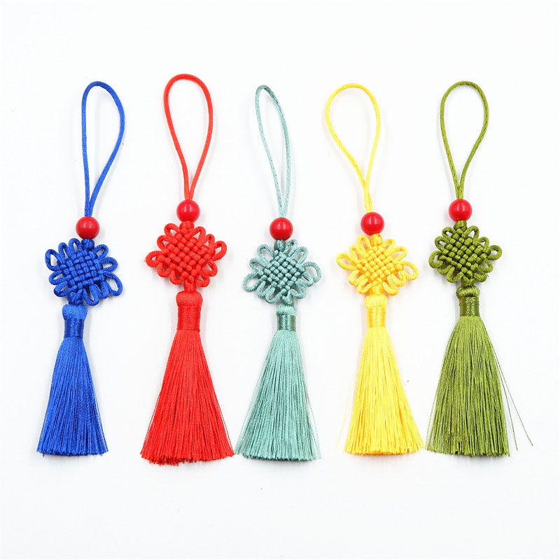 5/DIY Craft Soft Tassels Chinese Knot Mini Tassels Handmade Tassels with Hanging Loops for DIY Jewelry Making Handicrafts