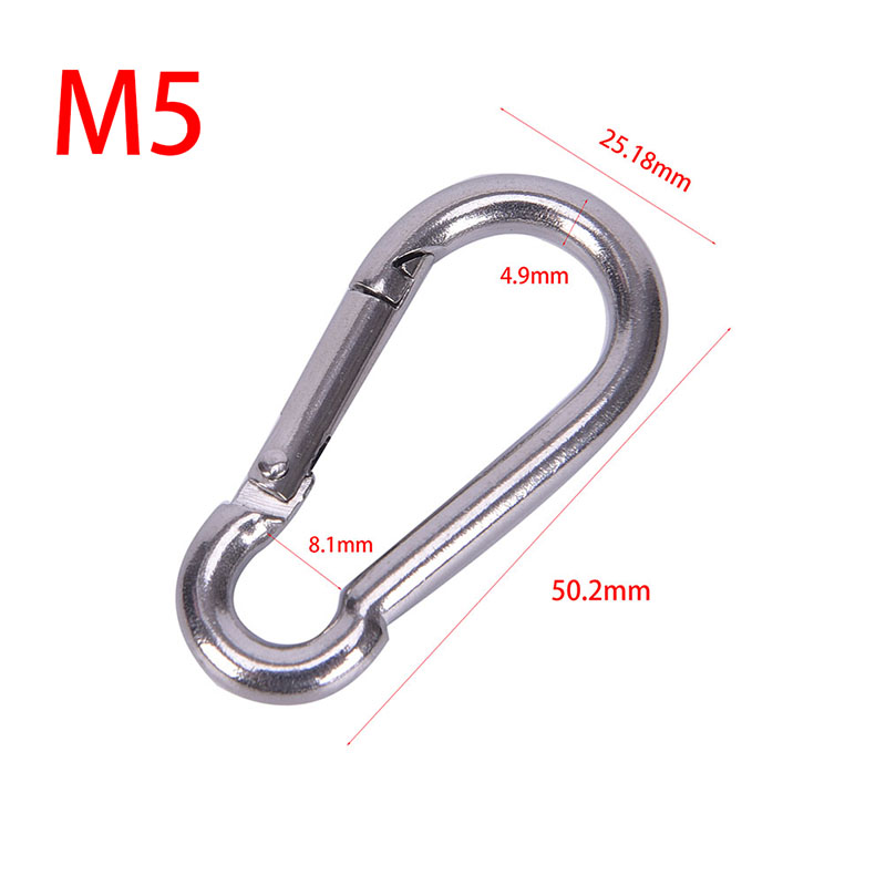 Clip de carabiner, carabiner lourd pour les hamacs, camping, randonnée, clés, harnais de carabiners de chèque de printemps en forme de d en forme de D