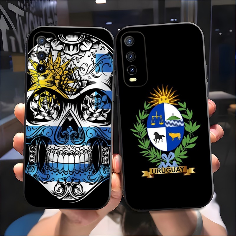 Case de teléfono de la bandera de Uruguay para Vivo T1 Y21 Y33S Y31 Y76S Y74S Y73 X80 NEO5 IQOO Z6 9 NEO05S S12PRO Y26S Y24S V23 PRO CUBIERTA