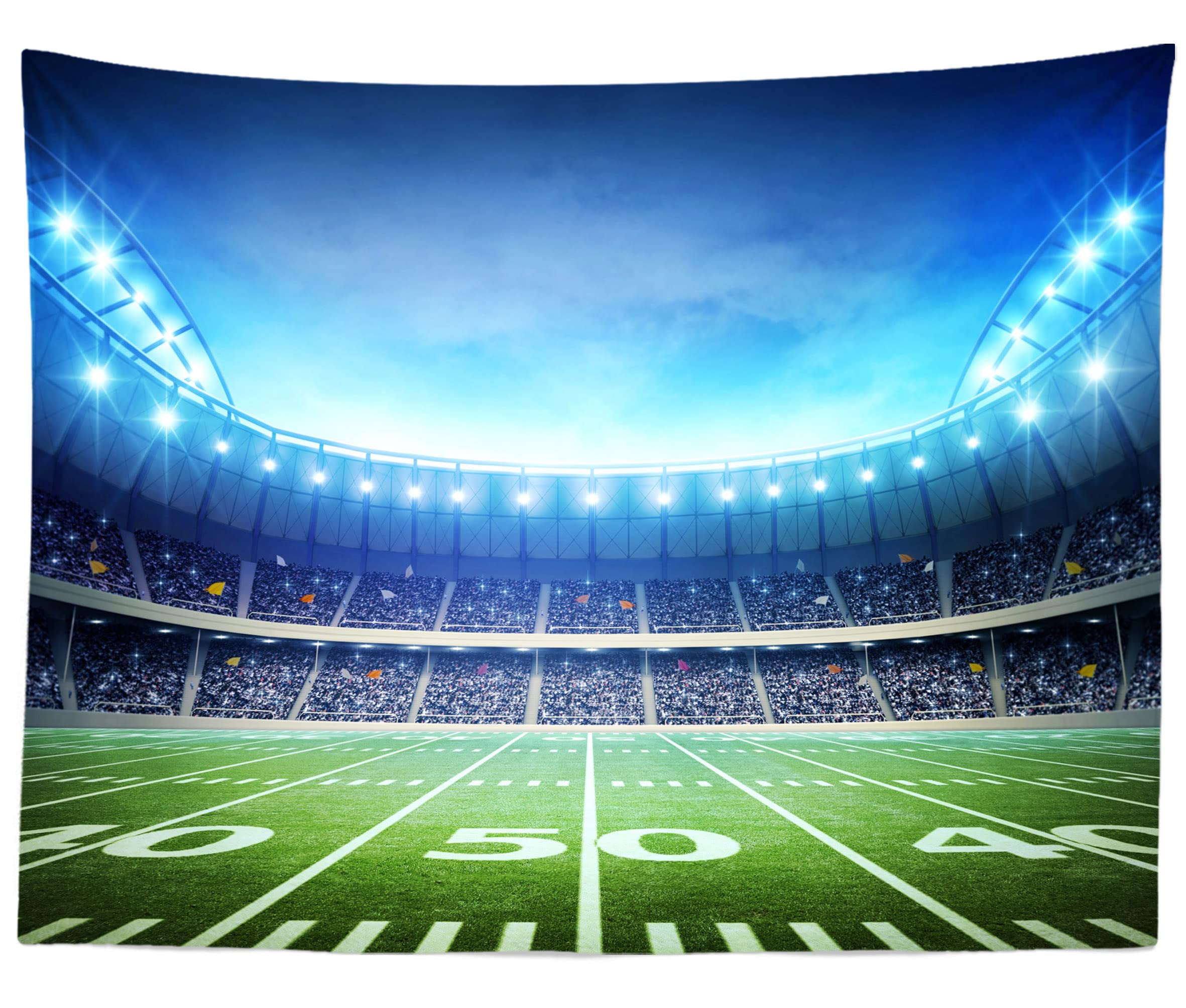 American Football Field Stadium Tobestry Light Night Soccer Turf Waiting Rugby gobelin