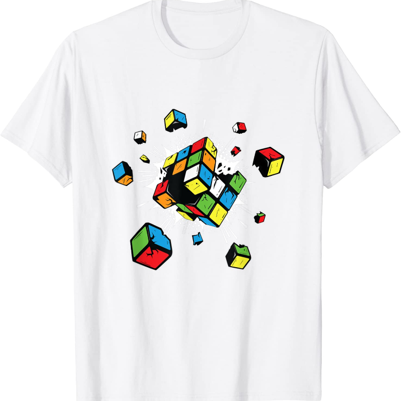 Drôle d'explosion rubix rubix rubics cube cadeau cadeau pour les enfants tshirt unisexe tops décontractés d'été