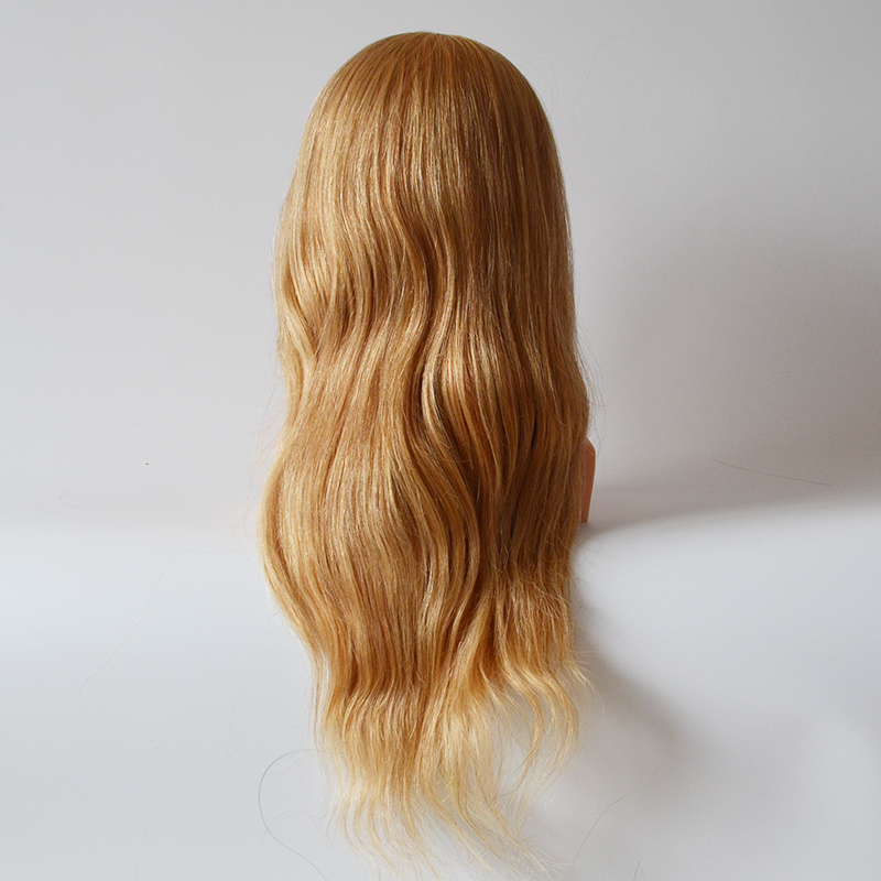 High Grade Mannequin Head 100%Real Natural Human Hair 24" Hairdressing Head Dummy Dolls Blonde Hair Training Head With Shoulder