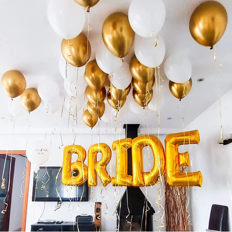 32 pouces en or argenté en aluminium ballons de mariage époux de mariage décorations de douche de la Saint-Valentin