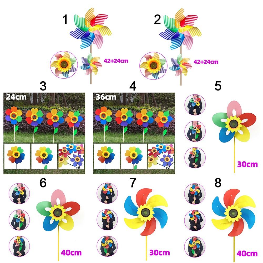 Outdoor Activities Kids Toys Colorful Sunflower Windmills DIY Wind Spinners Layout Pinwheels Toys Plastic Wind Spinners