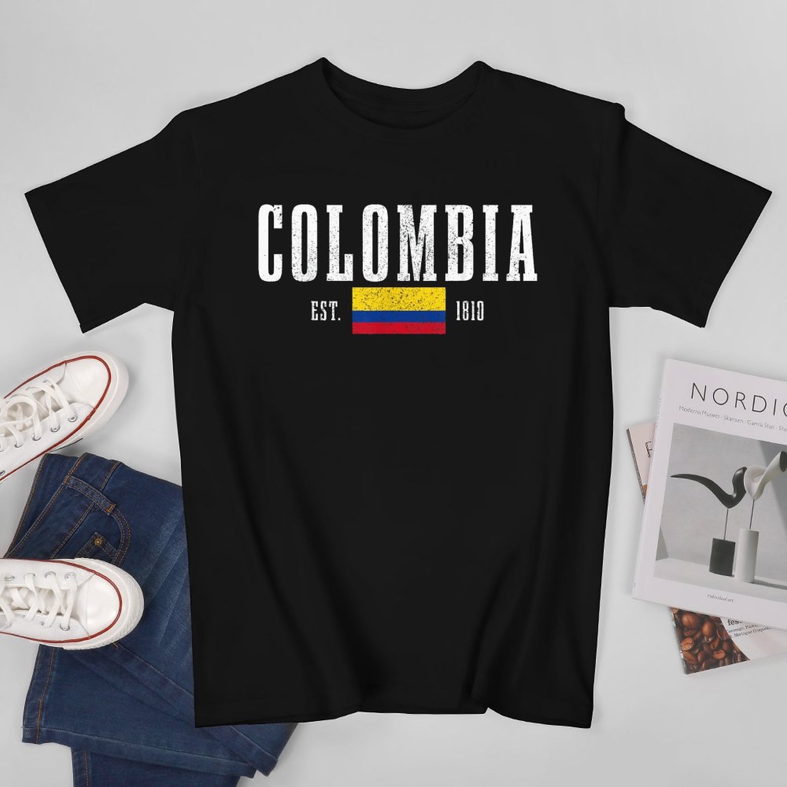 Plus de design Colombia Flag Colombian Men Tshirt Tees T-shirt O-cou t-shirts femmes Vêtements garçons 100% coton