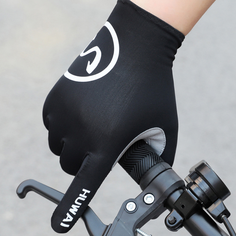 Ice Silk Riding Gloves Anti Slip Full Finger Road Mountain Bike Gloves Breattable Sol-Bosatt Bekväm för vuxna Kvinnor Män