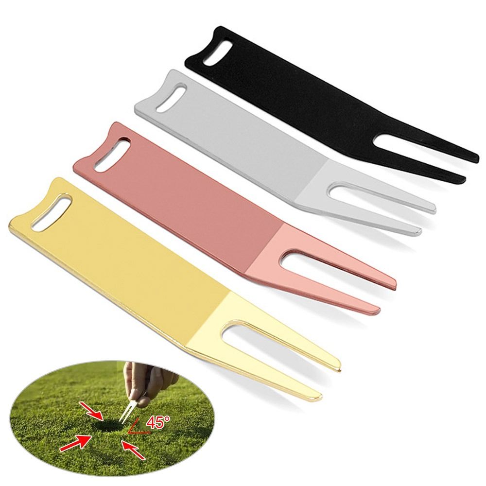 Portable Bent Training Aids Groove Clean Lawn Maintenance Golf Fork Prongs Golf Divot Pitch Replayer Tool