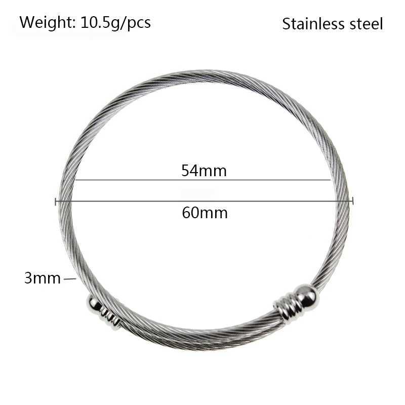 Bangle Waterproof Metal Stainless Steel Classics DIY Jewelry Non Fading Nut Can Be Unscrewed String Beads Tighten Elasticity Bracelets 240411