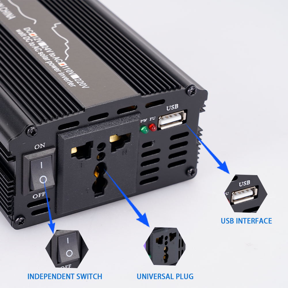 800W Inverter DC 12/24V to AC 110V Voltage Inverter Transformer Peak Car LED Display Solar Power Inverter Charger Adapter