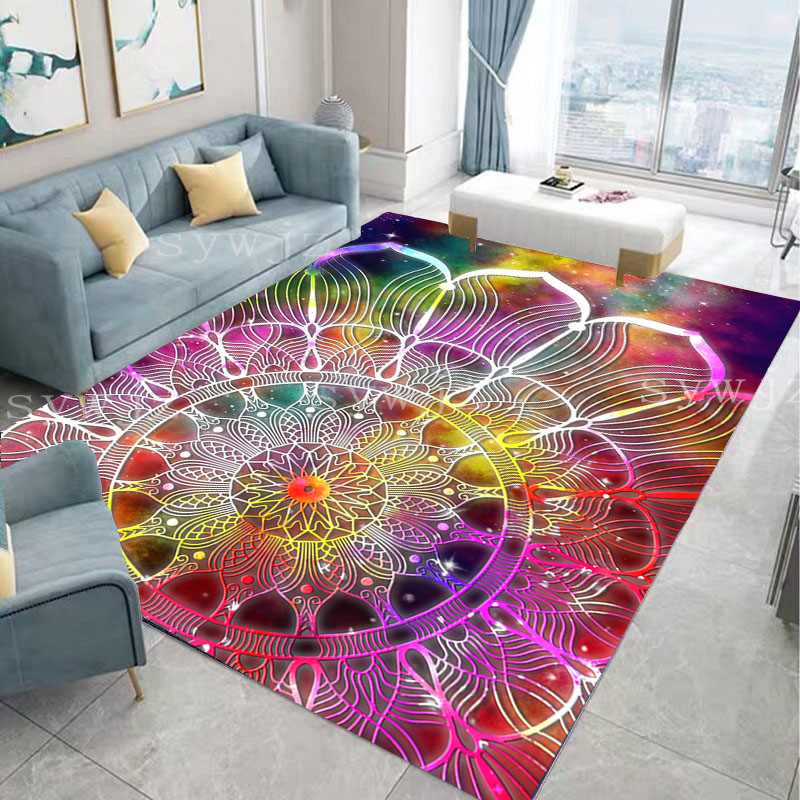 Schwarz-Rot-Mandala Blume Wohnzimmer Teppich Korridor Stufen nicht rutschfloor matte Haus Wohnzimmer Kinder Kriechen Teppiche